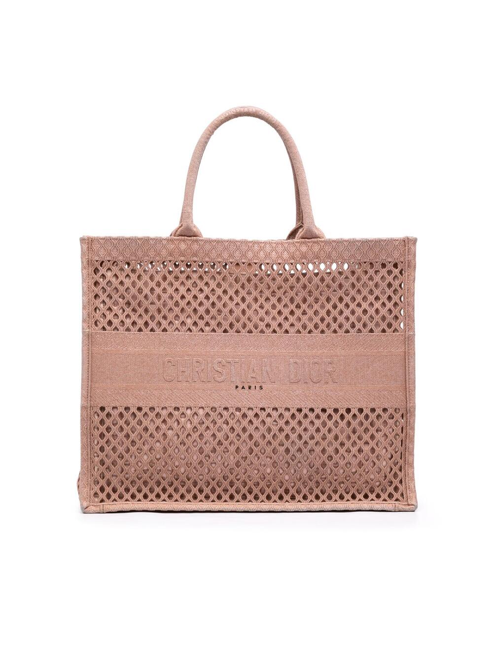 Dior Large Embroidered Mesh Book Tote #329236D12B